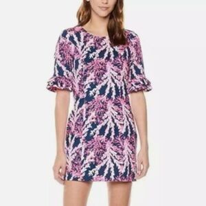 Lilly Pulitzer Fiesta Stretch Dress 14 Nauti Navy Beyond The Sea hot pink blue